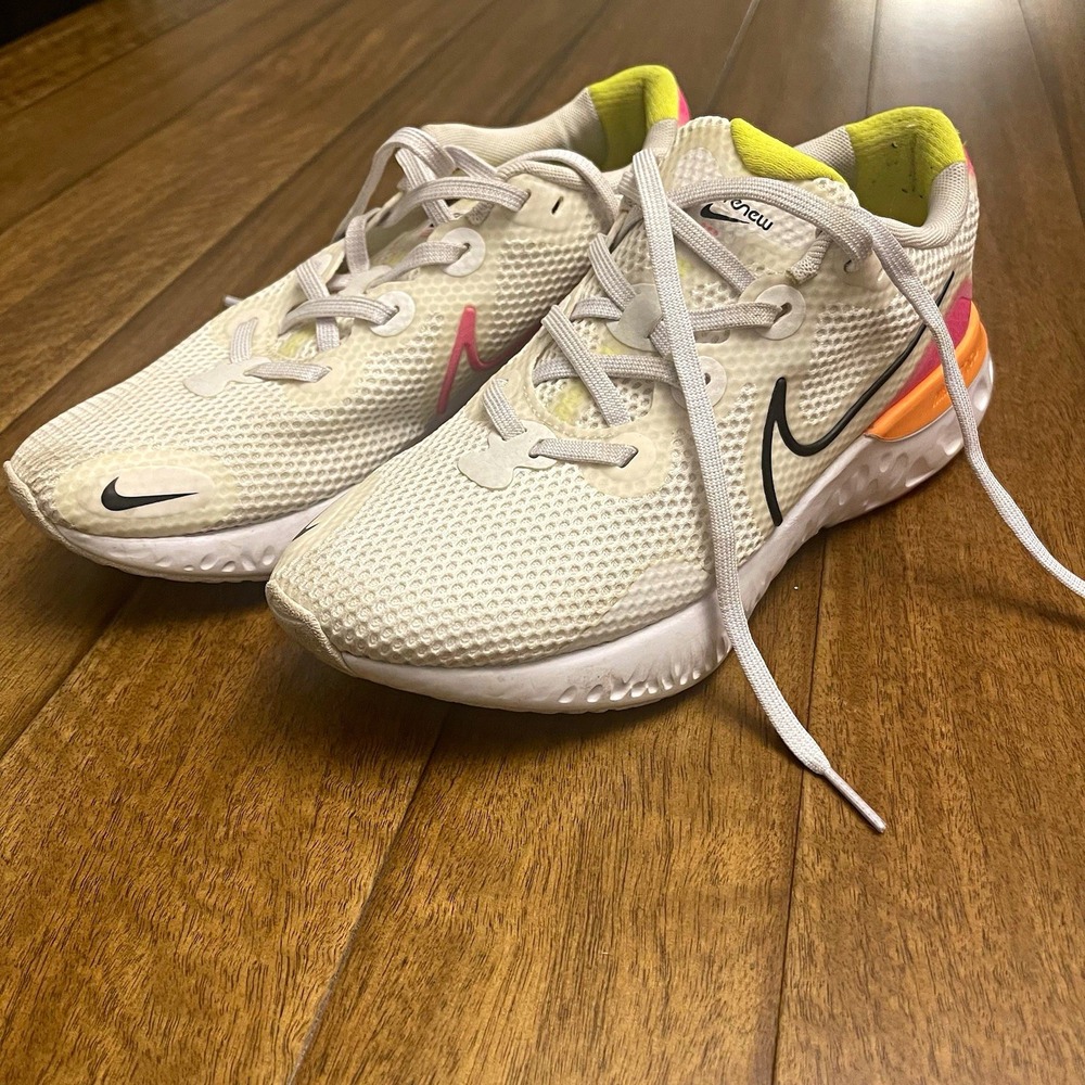 Nike Renew Run Women's Low Top Lace Up Mesh Platinum Tint/Pink Blast CK6360-005
